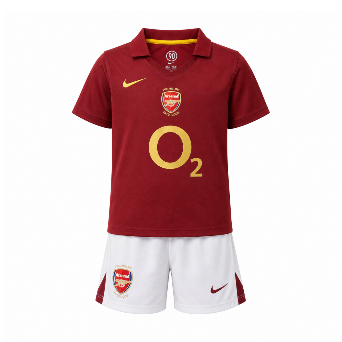 Ensemble enfant rétro Arsenal domicile 2005/06 – maillot et short