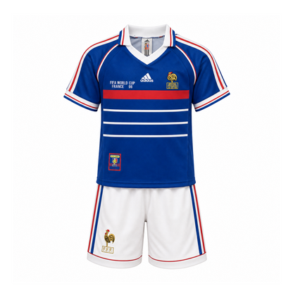 Ensemble enfant rétro France domicile 1998 – maillot et short