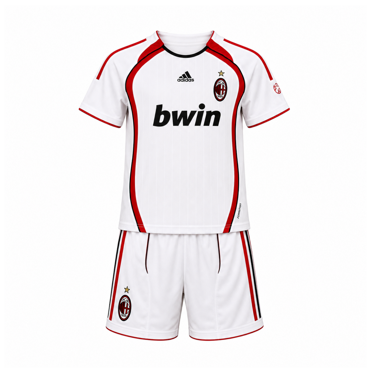 Ensemble enfant rétro AC Milan extérieur 2006/07 – maillot et short